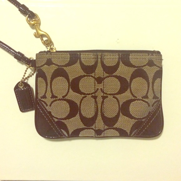 Coach wristlet, gray and black.