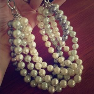 BUNDLE: pearl necklace and color block bracelet