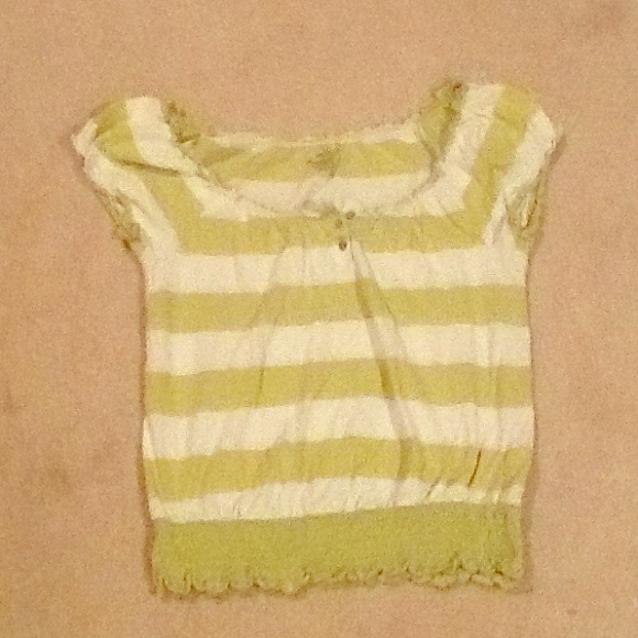 Green & white stripped tee