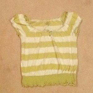 Green & white stripped tee