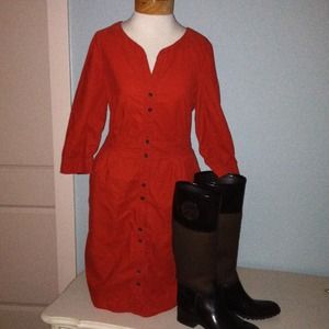 Maeve fire orange dress.