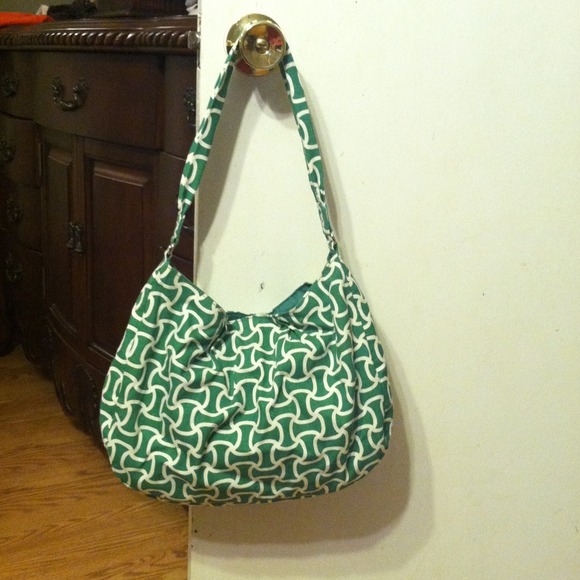 Green print handbag