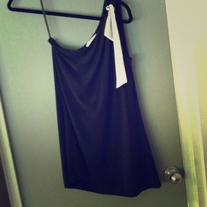 one shoulder, asymmetrical long drapey tank