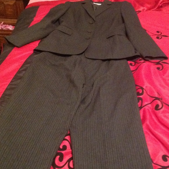 Grey striped suit