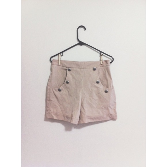 Forever 21 Beige High Waisted Shorts