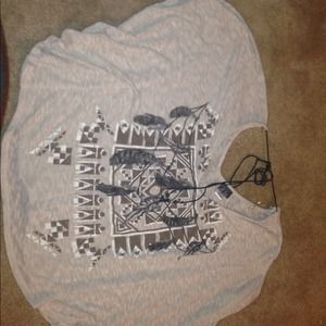 Batwing sleeve top with front and back cutouts