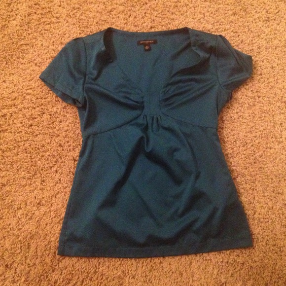 Banana Republic teal silk blouse