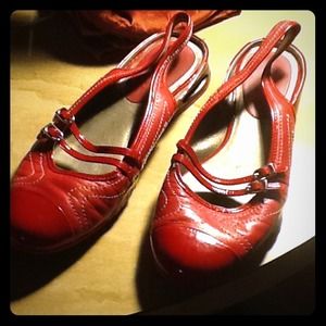 Cole Haan red  Leather slip on sandals