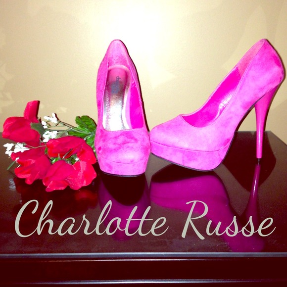 Hot Pink Suede Heels