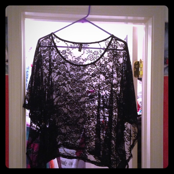 ❌SOLD in a bundle❌ Black H&M sheer lace top