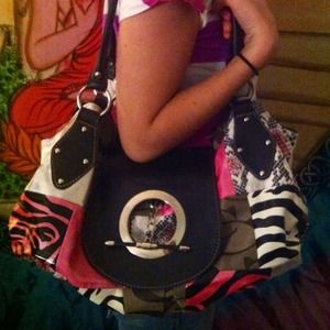 Coach purse with zebra print