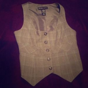 Fitted Vest with Pinstripe Pattern