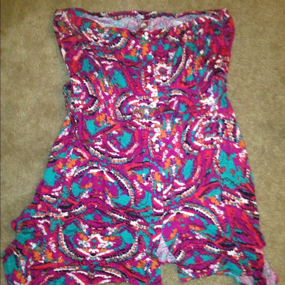 Multi color strapless dress - Picture 1 of 1