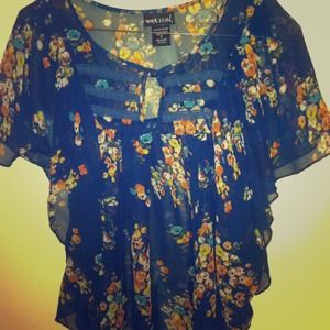 🎀Floral Navy Blue Shirt🎀