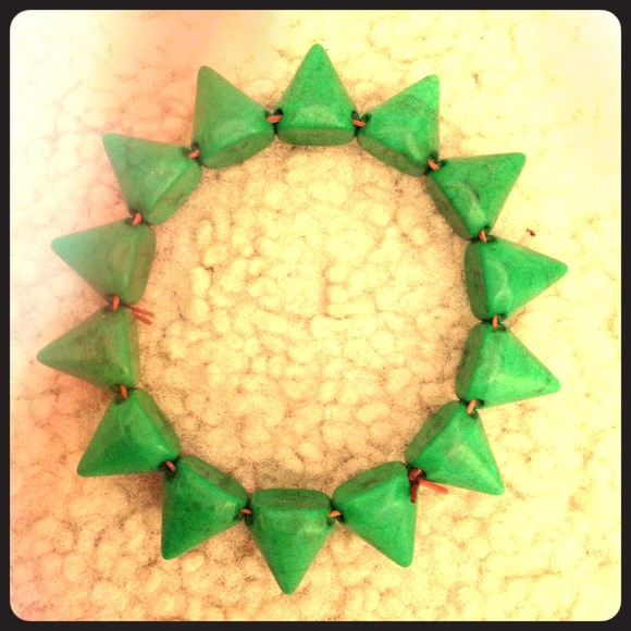 green studded bracelet!