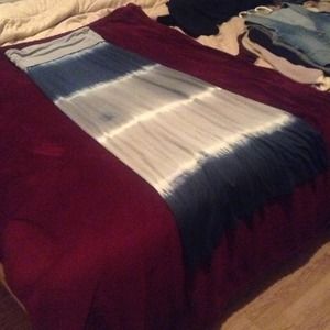 Long Tye Dye Dark Blue and Grey Dress or Skirt