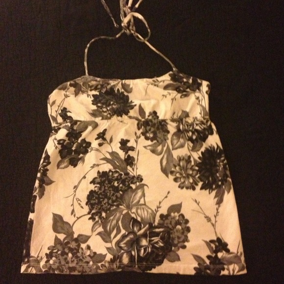 SOLD!!!! BCBGMaxAzria black white floral halter