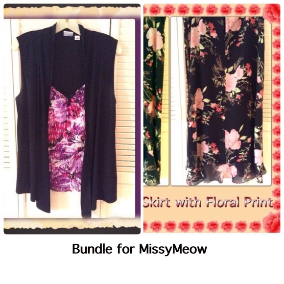 BUNDLED🌷Black maxi skirt & blk/multi sexy top 🌷