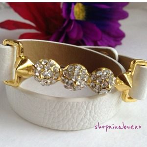 Carissa White Leather Wrap Bracelet