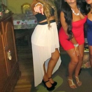 High low sheer eggshell skirt