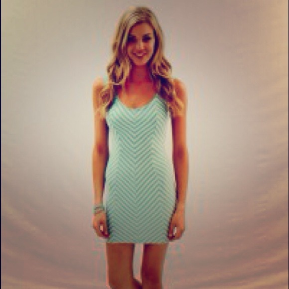 Teal Chevron Dress