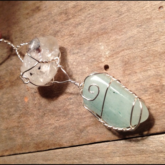 ✨Tumbled Citrine Wrapped with Tumbled Aventurine ✨