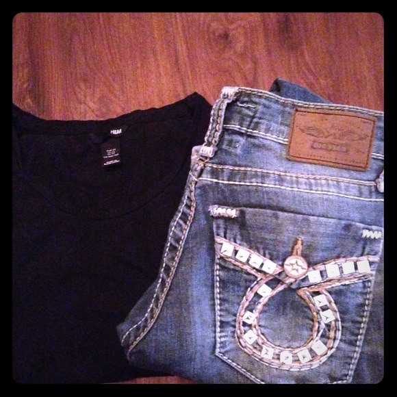 Big Star Jeans & H&M black shirt! Bundle