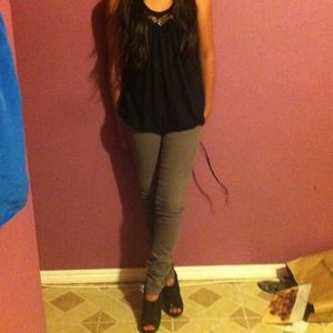 Black sleeveless top