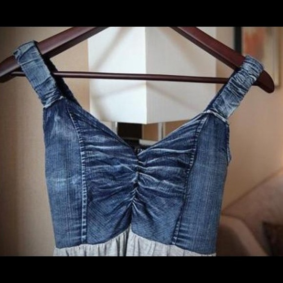 💖HP💖Maxi dress with jeans top - Picture 3 of 4