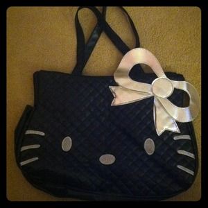 Hello kitty black and silver purse