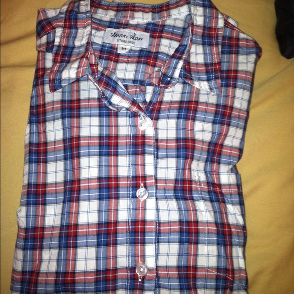 SOLD Steven Alan Womens Reverse Seam shirt Sz.M - Picture 3 of 4