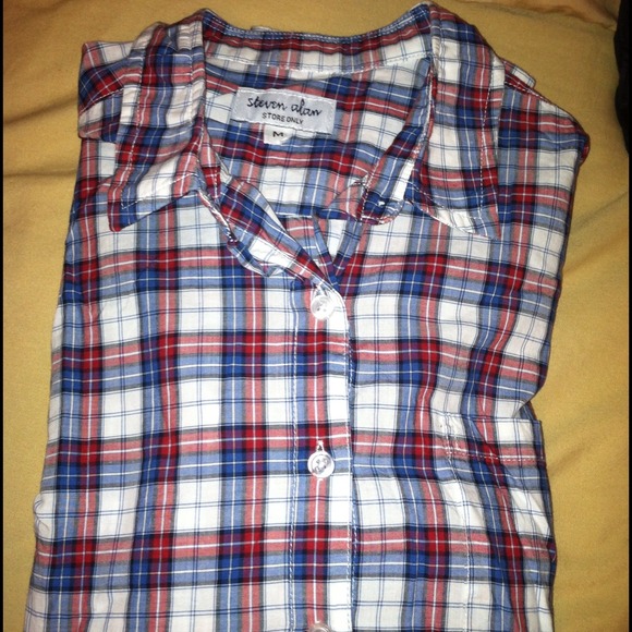 SOLD Steven Alan Womens Reverse Seam shirt Sz.M - Picture 4 of 4