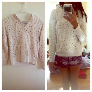 White Hoodie with hearts