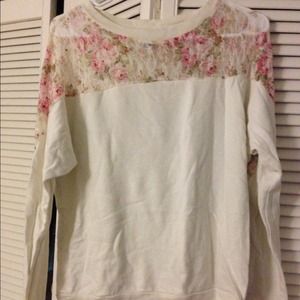 Forever 21 lace detail sweater
