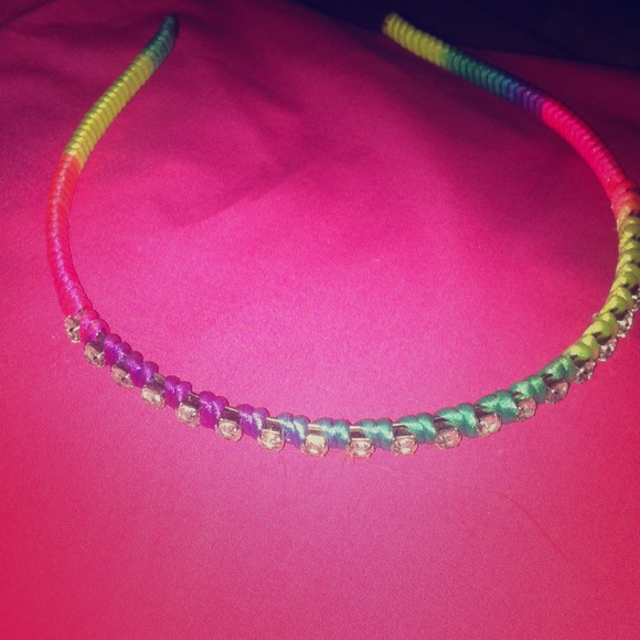 Rainbow diamond headband !