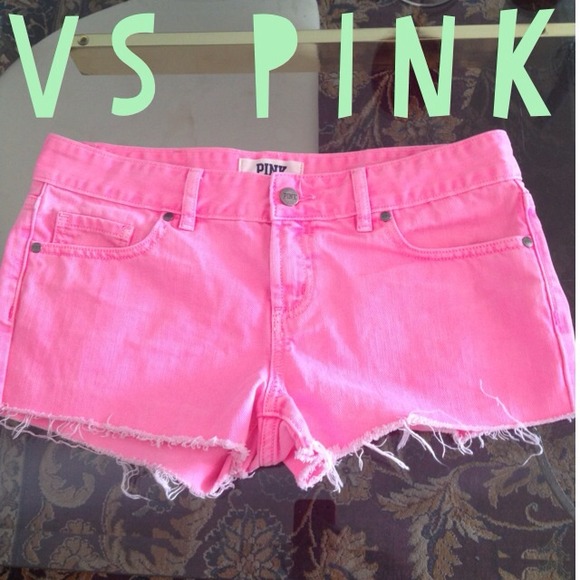 Victoria's Secret Denim - Reserved VS PINK neon shorts