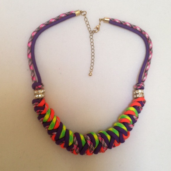 Handmade one of a kind Neon Cord Statement Neck