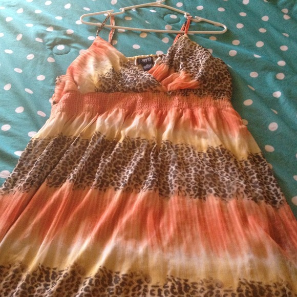 Cheetah print long maxi dress