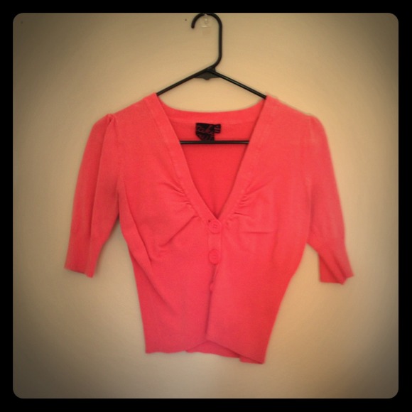 Coral cropped sweater