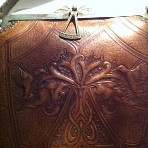 Antique leather purse