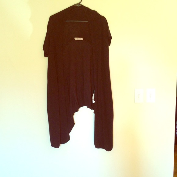 Short sleeve wrap sweater