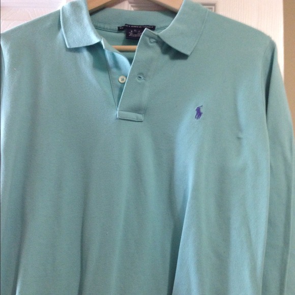 Ralph Lauren 3/4 sleeve light blue polo shirt
