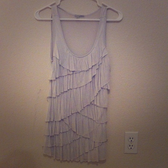 SOLD! Soft off white/very light gray layered top.