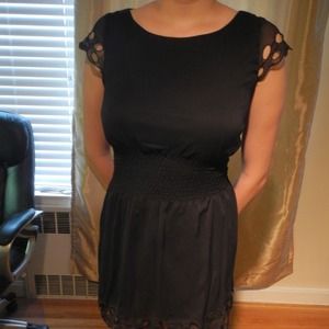 Bar III, black chiffon dress