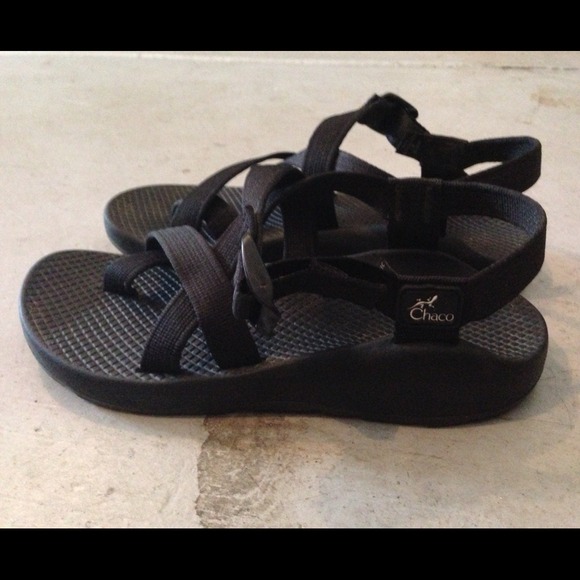 Black Chacos with heel and toe strap