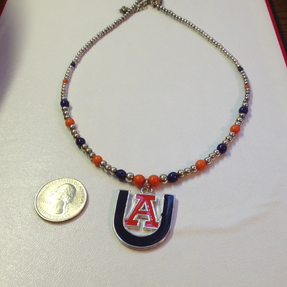 Silver tone auburn Necklace.
