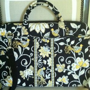 vera bradley laptop bag in yellow bird