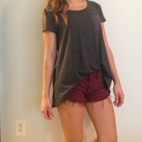 Basic high low grey t-shirt