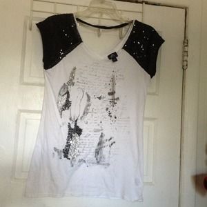 🆕 Authentic Icon Feather Sequin Top sz xS