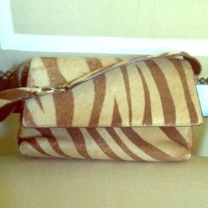 zebra fur hand bag